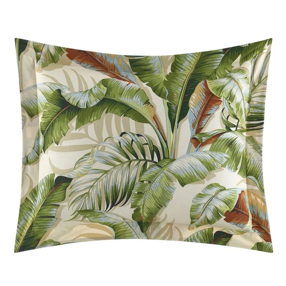 3pc Set Tommy Bahama Palmiers GREEN 100% Cotton KING Duvet Cover + 2 Shams
